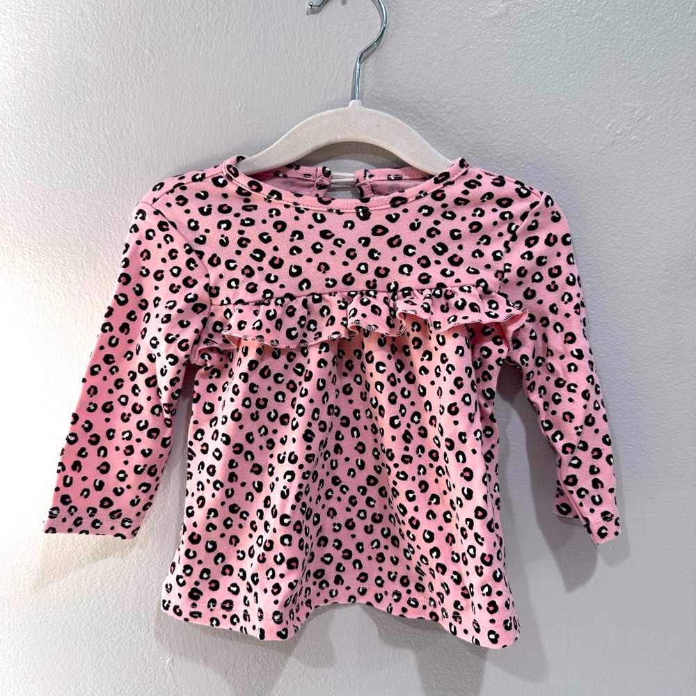 Little Me Pink Leopard Infant Shirt 9M NEW